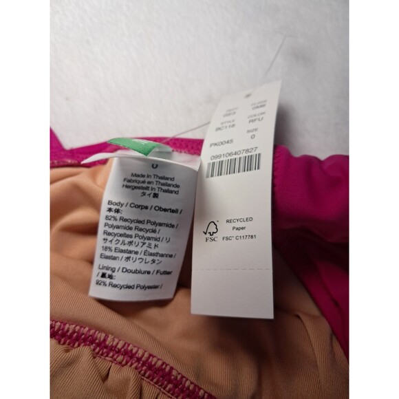 J.Crew Radiant Fuchsia Ruched One Piece Swimsuit Lined BC116 Size 0 NWT - Picture 5 of 7